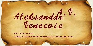 Aleksandar Venčević vizit kartica